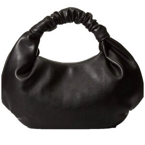 NEW Black Faux Leather Hobo Tote Bag Purse Soft Top Handle Going Out Pocketbook